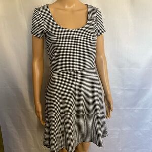 Gap Navy Gingham Fit & Flare Mini Dress